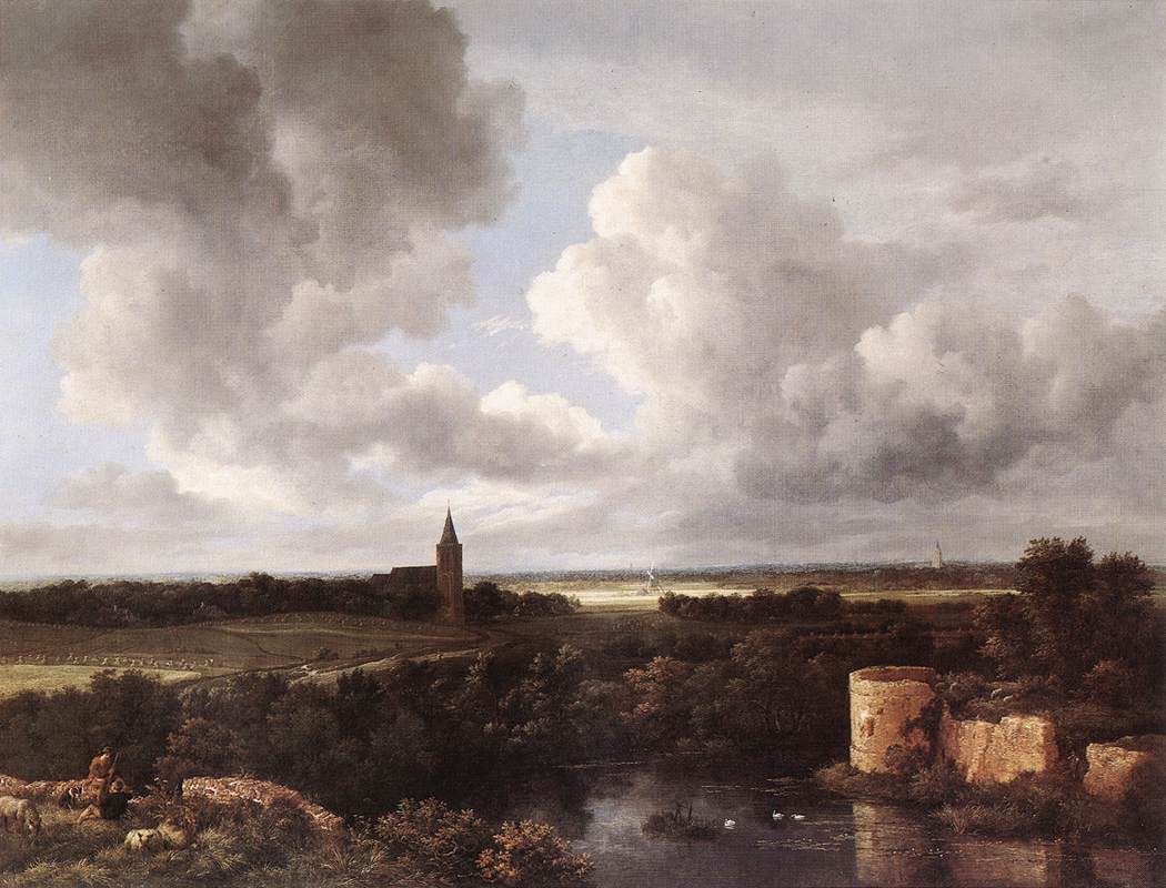 Jacob van Ruisdael An Extensive Landscape with Ruined Castle and Village Church